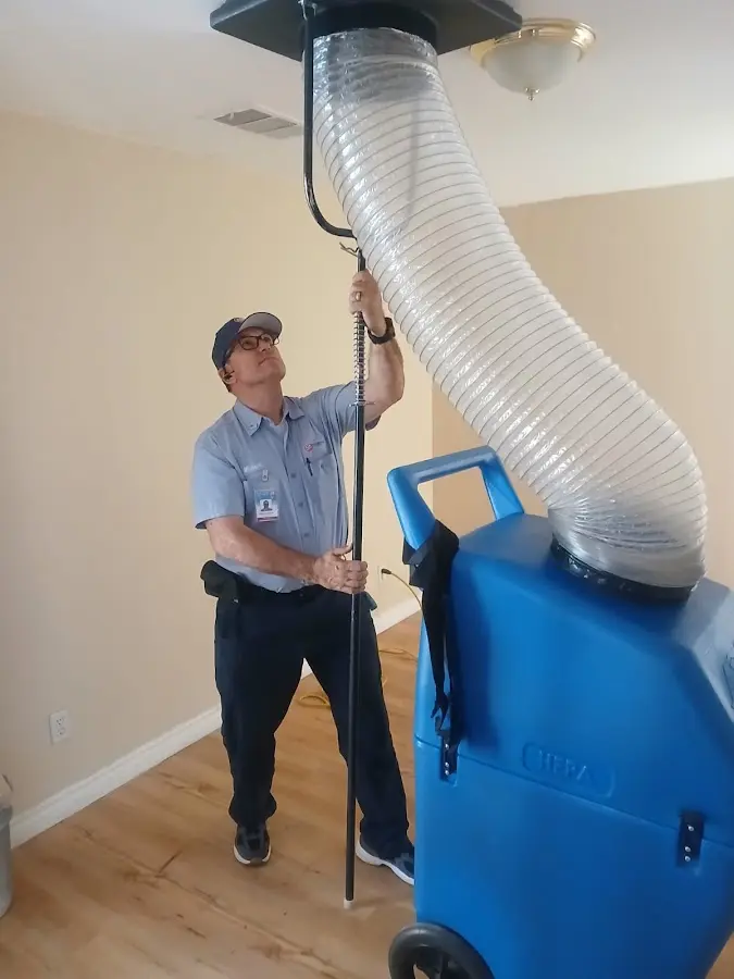 Mini Split Installation technician using HEPA equipment in Cumming